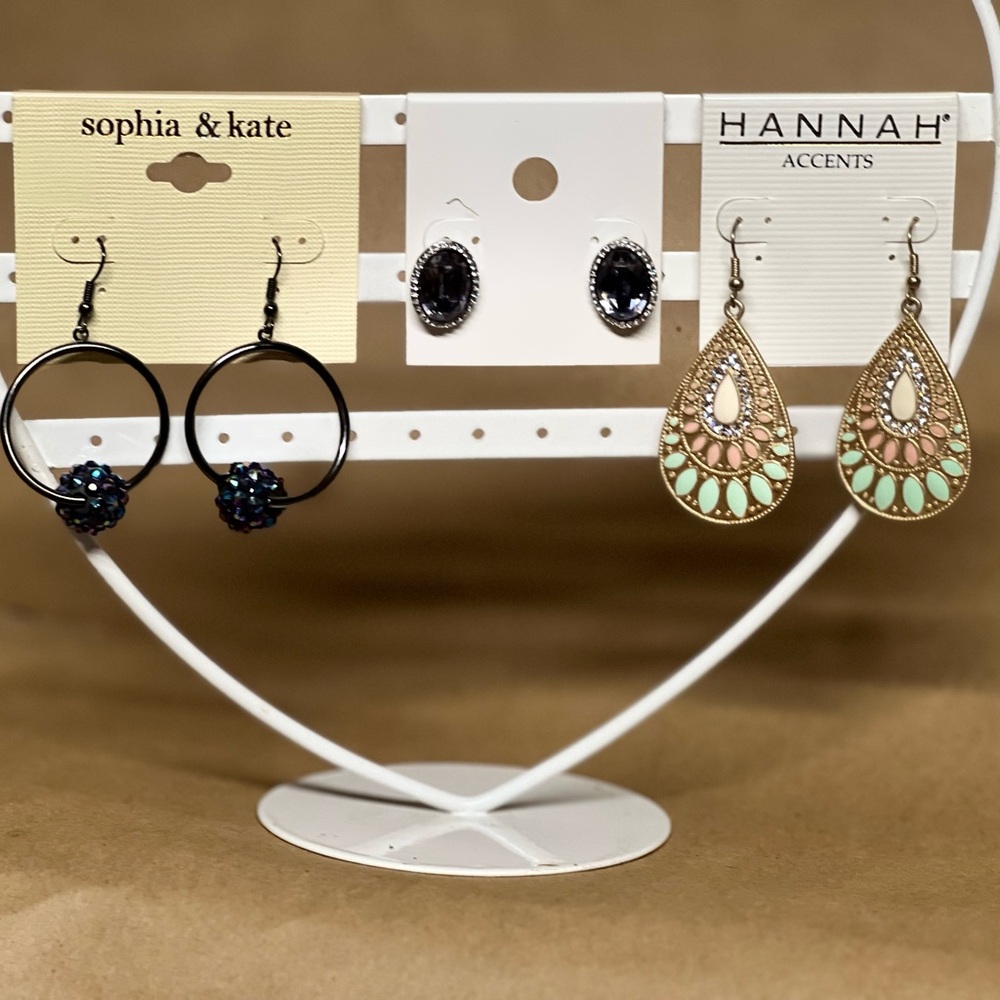 Black Beaded Hoop Earrings